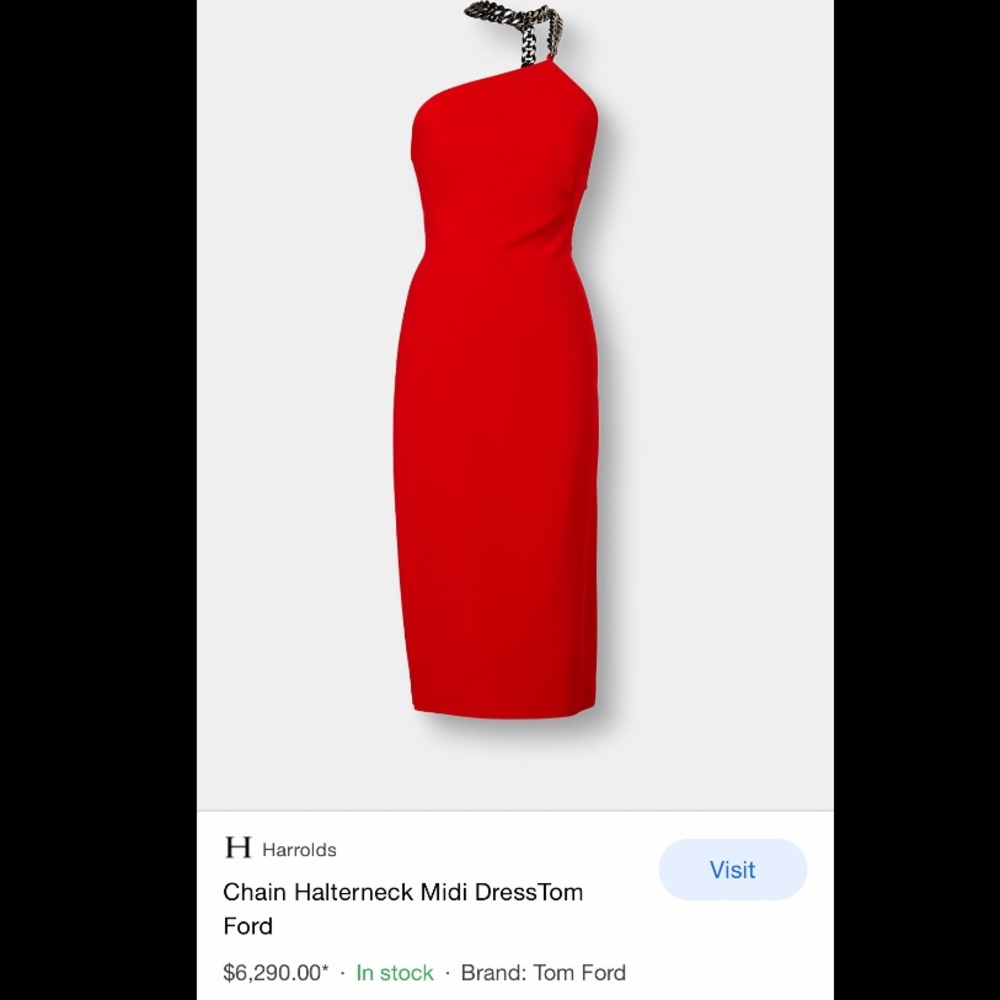 Valentines special! Tom Ford red cocktail dress